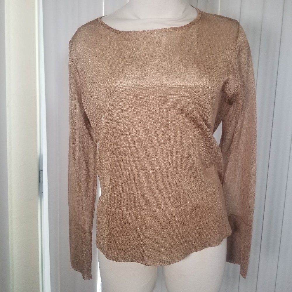 Sheer gold metallic blouse